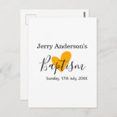 Catholic baptism kids modern simple QR minimal Postkarte (Vorne/Hinten)