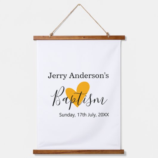 Catholic baptism kids modern simple QR minimal Wandteppich Mit Holzrahmen (Vorderseite)