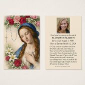 Catholic Blessed Mary Madonna Funeral Memorial (Vorne & Hinten)