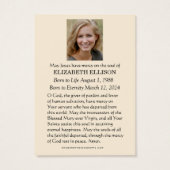 Catholic Blessed Mary Madonna Funeral Memorial (Rückseite)