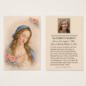 Catholic Blessed Mary Madonna Funeral Memorial (Vorne & Hinten)