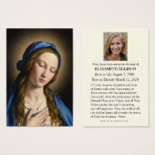Catholic Blessed Mary Madonna Funeral Memorial (Vorne & Hinten)