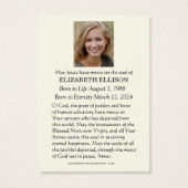 Catholic Blessed Mary Madonna Funeral Memorial (Rückseite)