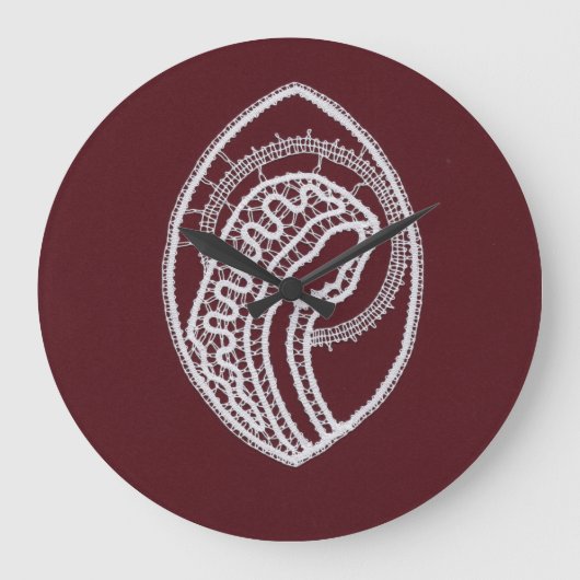 Catholic Blessed Virgin Mary, lace  Große Wanduhr (Vorderseite)