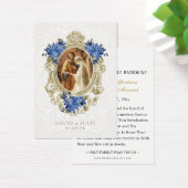 Catholic Blue Floral Gold Wedding Holy Card (Schreibtisch)
