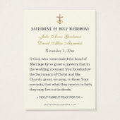 Catholic Cana Wedding Prayer Cards (Rückseite)