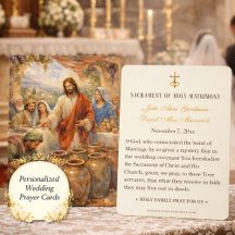 Catholic Cana Wedding Prayer Cards