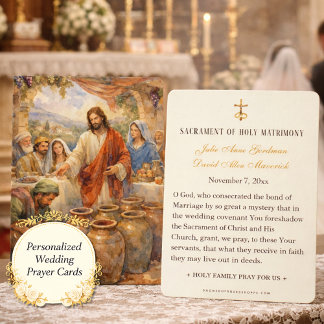Catholic Cana Wedding Prayer Cards