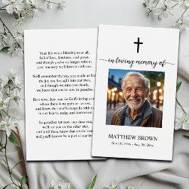 Catholic Christian Funeral Memorial Prayer Card