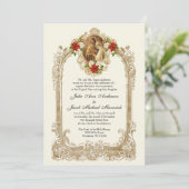 CATHOLIC CHRISTMAS POINSETTIA WEDDING INVITATIONS EINLADUNG (Stehend Vorderseite)