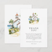 Catholic Church Tropical Wedding Dankeskarte (Vorne/Hinten)