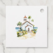 Catholic Church Tropical Wedding Geschenkanhänger (Rückseite)