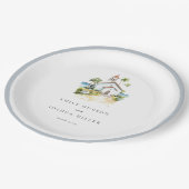 Catholic Church Tropical Wedding Pappteller (Schrägansicht)