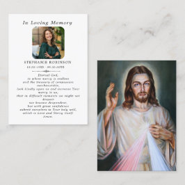 Catholic Divine Mercy Jesus Funeral Prayer Card Visitenkarte