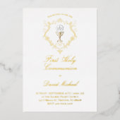 catholic first communion chalice crest folieneinladung (Vorderseite)