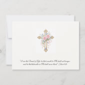 Catholic First Communion Chalice Host Floral Einladung (Rückseite)