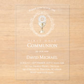 catholic first communion Eucharist Acryleinladungen (Vorderseite)