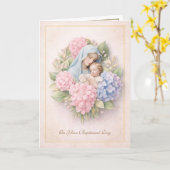 Catholic Floral Baptism Mary Jesus  Karte (Gelbe Blume)