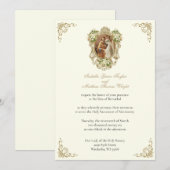 CATHOLIC FLORAL GOLD  BETROTHAL INVITATIONS EINLADUNG (Vorne/Hinten)