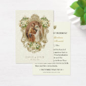 Catholic Floral Gold Wedding Holy Card (Schreibtisch)