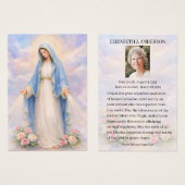 Catholic Funeral Mary Memorial Prayer Holy Card (Vorne & Hinten)