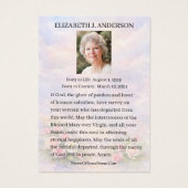 Catholic Funeral Mary Memorial Prayer Holy Card (Rückseite)