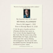 Catholic Funeral Memorial Jesus Prayer Card (Rückseite)