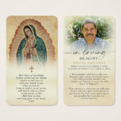 Catholic Guadalupe Memorial Prayer Cards (Vorne & Hinten)