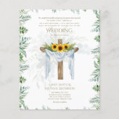 CATHOLIC Hochzeit Einladung Sonnenblumen Kreuz Flyer (Vorne)