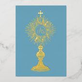 catholic home decor  small 5" x 7" Eucharist  Folieneinladung (Vorderseite)