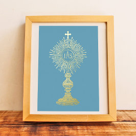 catholic home decor  small 5" x 7" Eucharist  Folieneinladung
