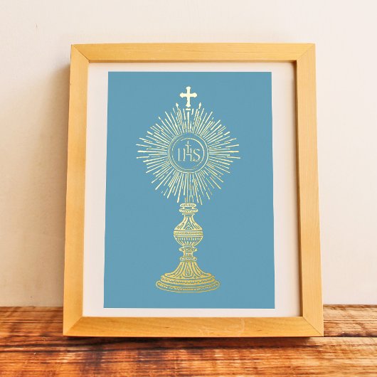 catholic home decor  small 5" x 7" Eucharist  Folieneinladung