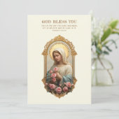 Catholic Mary with Pink Roses Floral Scripture (Stehend Vorderseite)