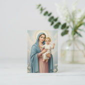 Catholic Memorial Mary Jesus Funeral Prayer Visitenkarte (Stehend Vorderseite)