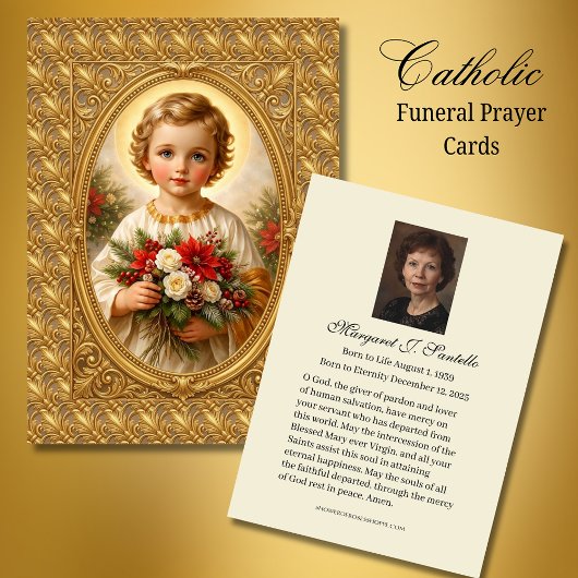 Catholic Memorial Prayer Christmas Jesus  Visitenkarte