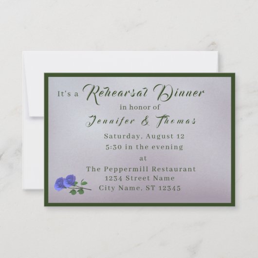 Catholic Misty Mauve & Green Probe Dinner Inv Einladung (Vorderseite)