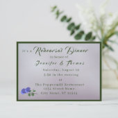 Catholic Misty Mauve & Green Probe Dinner Inv Einladung (Stehend Vorderseite)