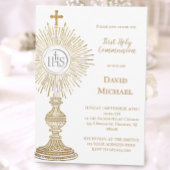 Catholic monstrance design | First Holy Communion Einladung