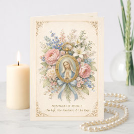 Catholic Mother of Mercy Marian Prayer  Karte