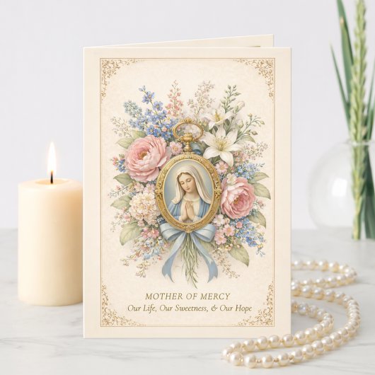 Catholic Mother of Mercy Marian Prayer  Karte