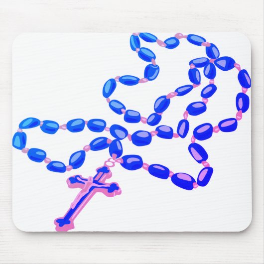 Catholic Mouse Pad White with Beautiful Rosary Mousepad (Vorne)