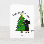 Catholic Nun Art Christmas Cards & Gifts Feiertagskarte (Rückseite)