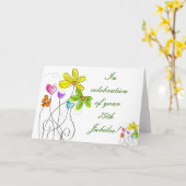 Catholic Nun Diamond 75. Jubilee Floral Card Karte (Gelbe Blume)