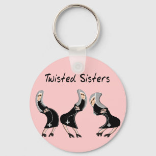 Catholic Nun Gifts "Twisted Sisters" Design Schlüsselanhänger