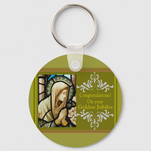 Catholic Nun "Golden Jubilee" Karten & Geschenke Schlüsselanhänger (Vorderseite)