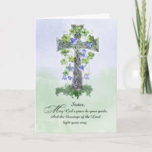 Catholic Nun St Patricks Day Celtic Cross Kleeblat Karte
