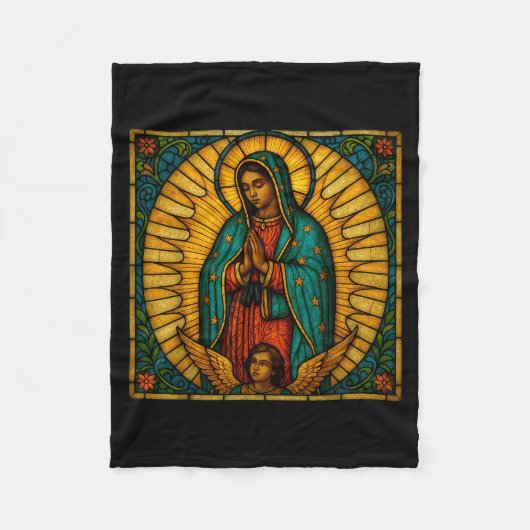 Catholic Our Lady Of Guadalupe Mexican Saint Virgi Fleecedecke (Vorderseite)