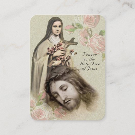 Catholic Prayer Holy Face St. Therese Religious Platzkarte (Vorderseite)