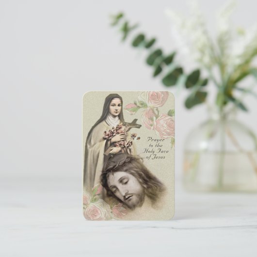 Catholic Prayer Holy Face St. Therese Religious Visitenkarte (Stehend Vorderseite)