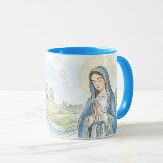 Catholic Prayer Mug, Marian Mug Tasse (VorderseiteRechts)
